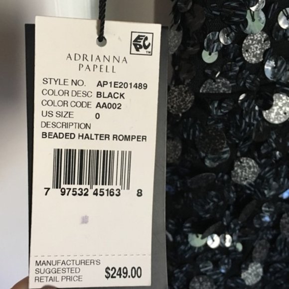 ADRIANNA PAPELL Sequined Romper  𝗡𝗘𝗪 𝗪𝗜𝗧𝗛 𝗧𝗔𝗚𝗦!  ﾟ･｡+☆+｡･ﾟ･｡+☆+｡･ﾟ･｡+ - Picture 9 of 9